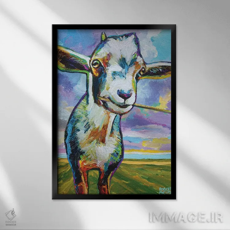 تابلو دکوراتیو تئو بز در مزرعه اثر رابرت فلپس - نمای قابدار مشکی