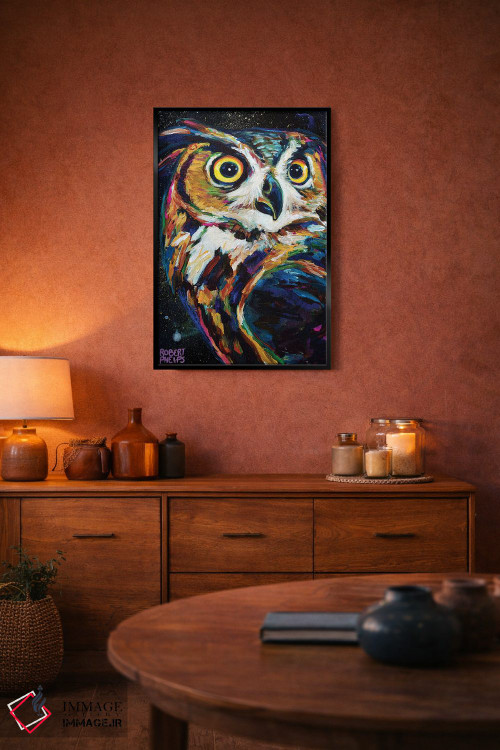 تابلو دکوراتیو جغد شب اثر رابرت فلپس - D4B