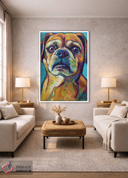 تابلو دکوراتیو پاگل روی پس زمینه آبی اثر رابرت فلپس - D1W