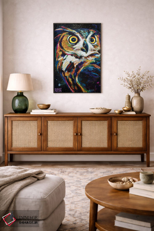 تابلو دکوراتیو جغد شب اثر رابرت فلپس - D3B