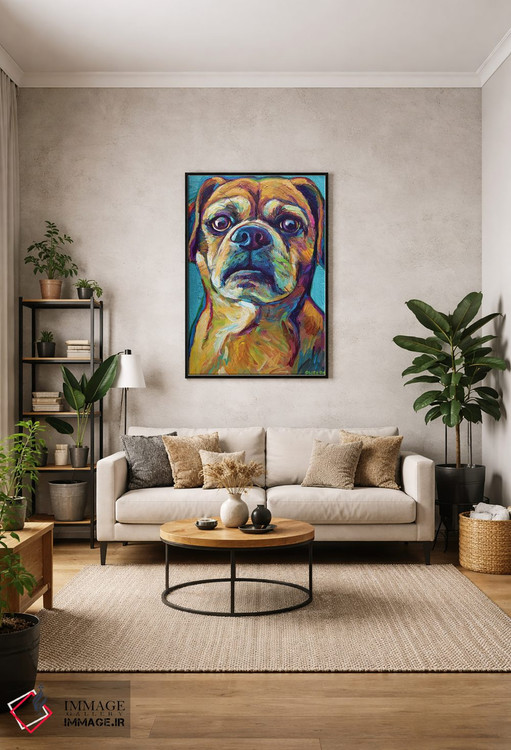 تابلو دکوراتیو پاگل روی پس زمینه آبی اثر رابرت فلپس - D2B