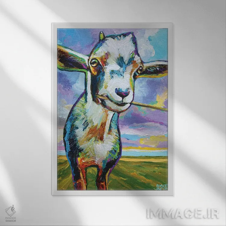 تابلو دکوراتیو تئو بز در مزرعه اثر رابرت فلپس - نمای قابدار سفید