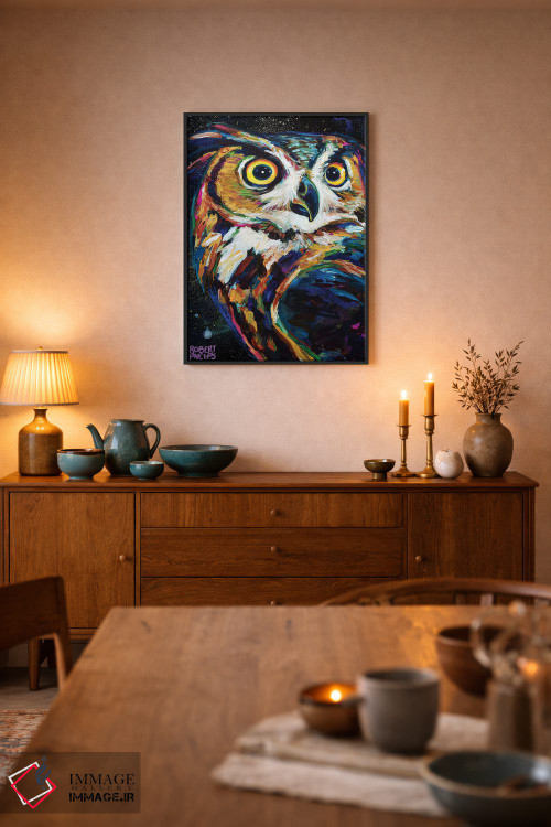 تابلو دکوراتیو جغد شب اثر رابرت فلپس - D6B