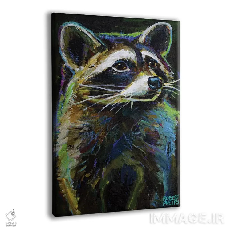 تابلو دکوراتیو راکون اثر رابرت فلپس - نمای پرسپکتیو محصول