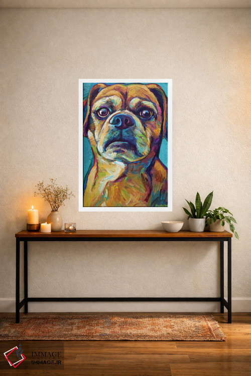 تابلو دکوراتیو پاگل روی پس زمینه آبی اثر رابرت فلپس - D4W