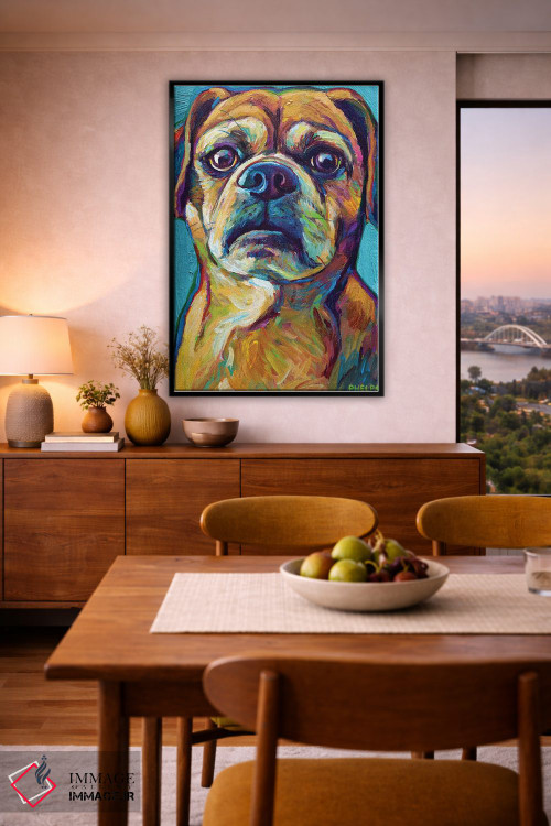 تابلو دکوراتیو پاگل روی پس زمینه آبی اثر رابرت فلپس - D6B