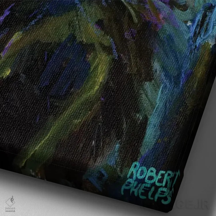 تابلو دکوراتیو راکون اثر رابرت فلپس - نمای نزدیک بافت بوم