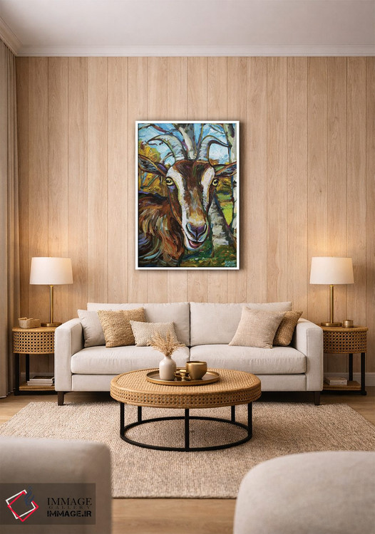 تابلو دکوراتیو بز توگنبرگ و درختان اثر رابرت فلپس - D1W