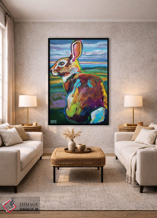 تابلو دکوراتیو خرگوش کوهستانی در سپیده دم اثر رابرت فلپس - D2B