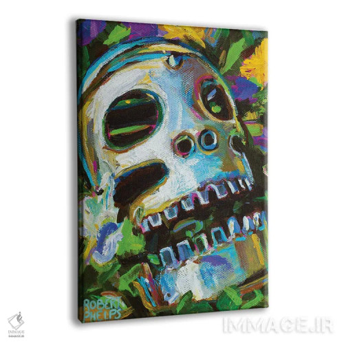 تابلو دکوراتیو جمجمه گل دار ۲ اثر رابرت فلپس - نمای پرسپکتیو محصول