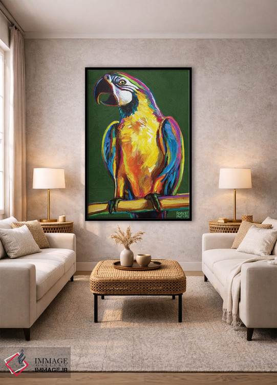 تابلو دکوراتیو طوطی روی سبز اثر رابرت فلپس - D1B