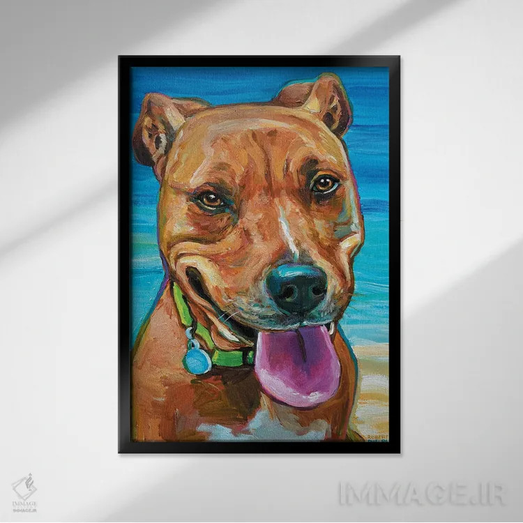 تابلو دکوراتیو سگ ساحلی اثر رابرت فلپس - نمای قابدار مشکی