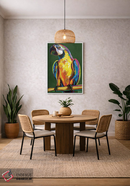 تابلو دکوراتیو طوطی روی سبز اثر رابرت فلپس - D2W