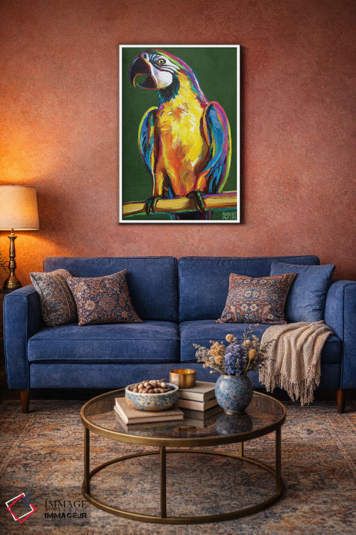 تابلو دکوراتیو طوطی روی سبز اثر رابرت فلپس - D3W