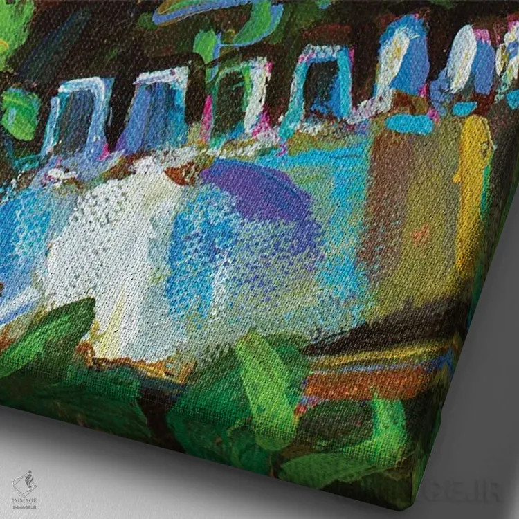 تابلو دکوراتیو جمجمه گل دار ۲ اثر رابرت فلپس - نمای نزدیک بافت بوم