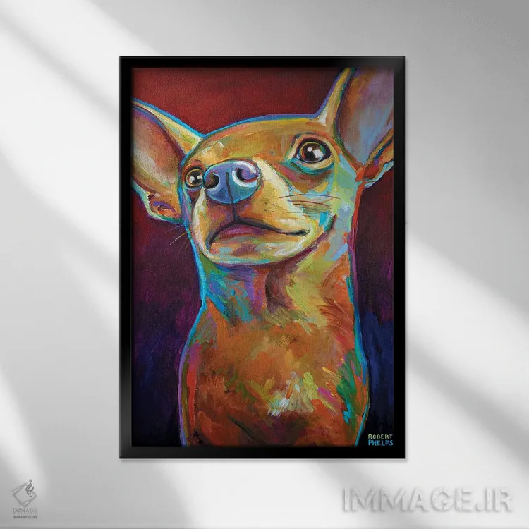 تابلو دکوراتیو چیهواهوآ اثر رابرت فلپس - نمای قابدار مشکی