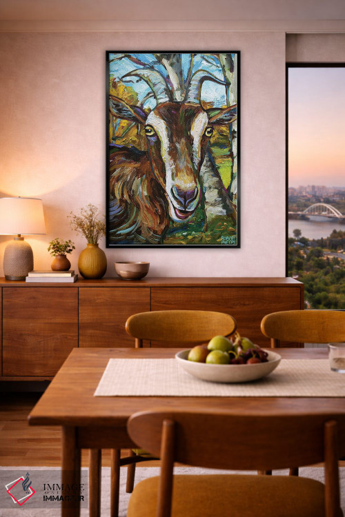 تابلو دکوراتیو بز توگنبرگ و درختان اثر رابرت فلپس - D6B