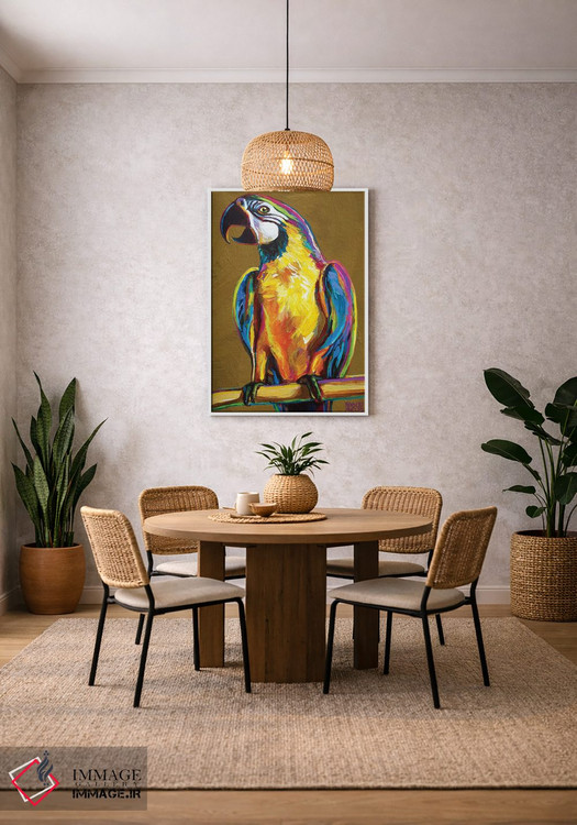 تابلو دکوراتیو طوطی روی طلایی اثر رابرت فلپس - D2W