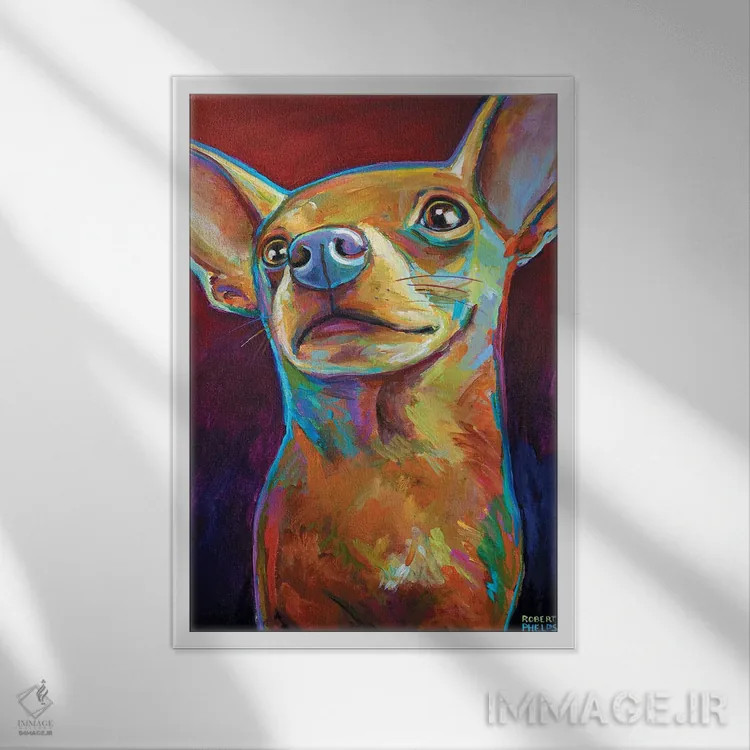 تابلو دکوراتیو چیهواهوآ اثر رابرت فلپس - نمای قابدار سفید