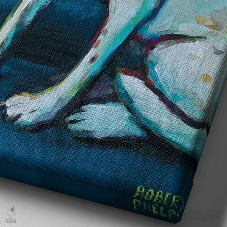 تابلو دکوراتیو چیهواهوآ روی صندلی اثر رابرت فلپس - نمای نزدیک بافت بوم