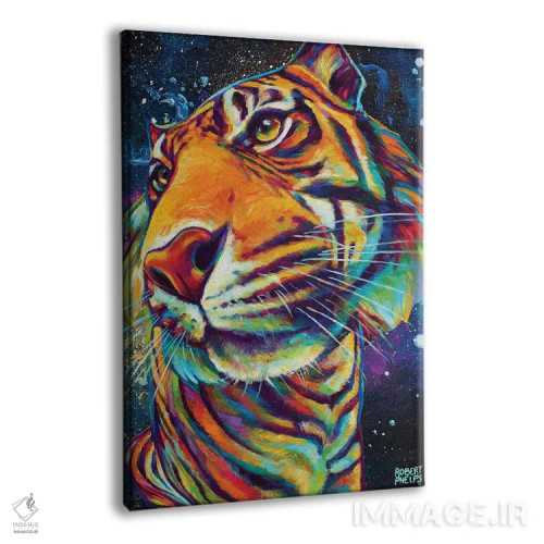 تابلو دکوراتیو ببر کهکشانی اثر رابرت فلپس - نمای پرسپکتیو محصول
