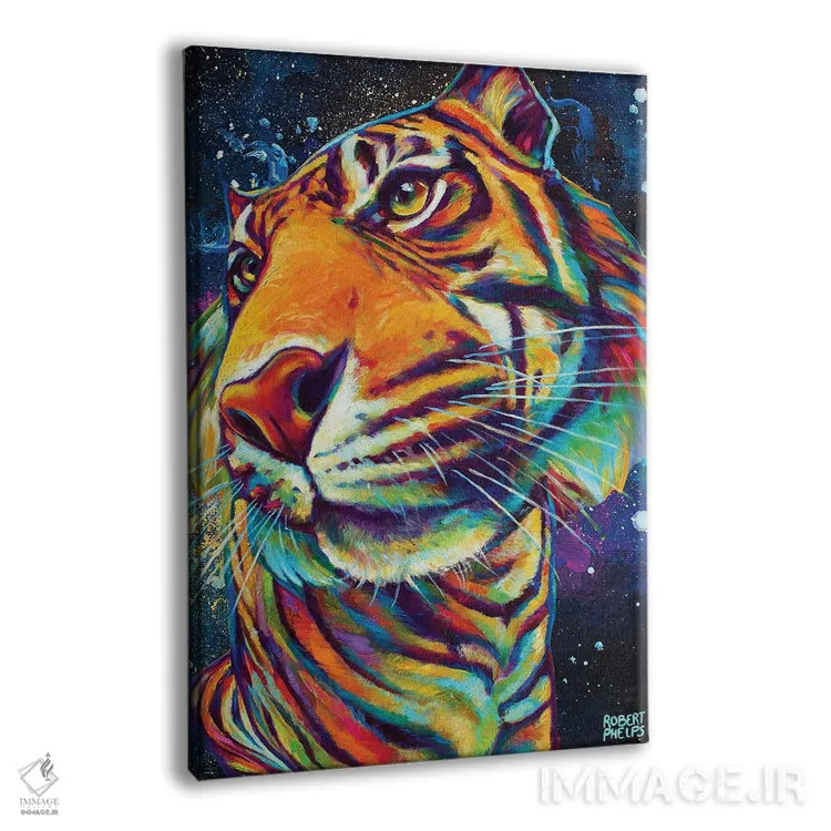 تابلو دکوراتیو ببر کهکشانی اثر رابرت فلپس - نمای پرسپکتیو محصول