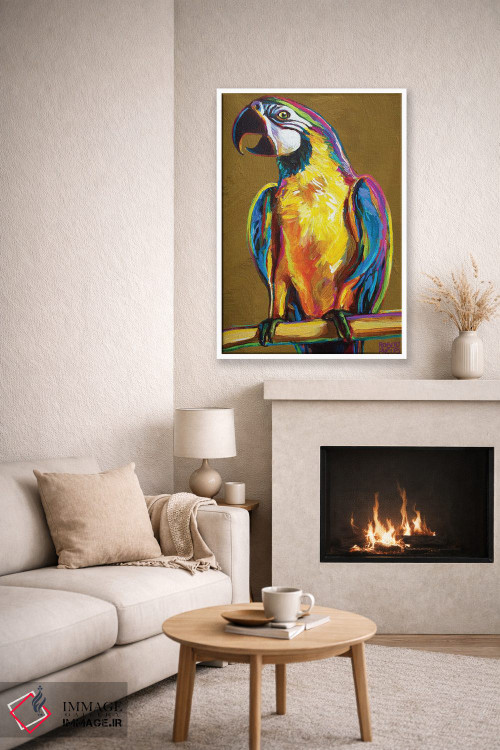 تابلو دکوراتیو طوطی روی طلایی اثر رابرت فلپس - D5W