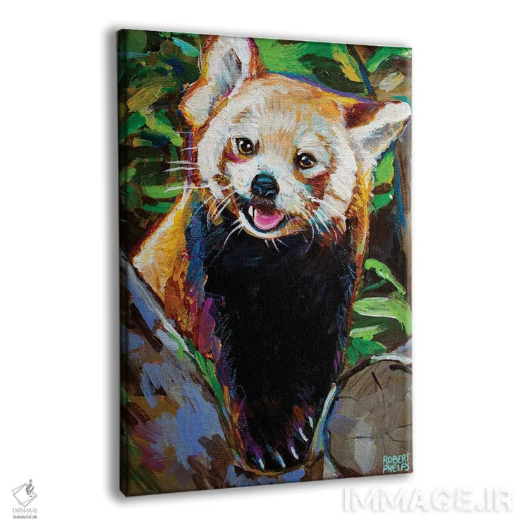 تابلو دکوراتیو پاندای قرمز اثر رابرت فلپس - نمای پرسپکتیو محصول