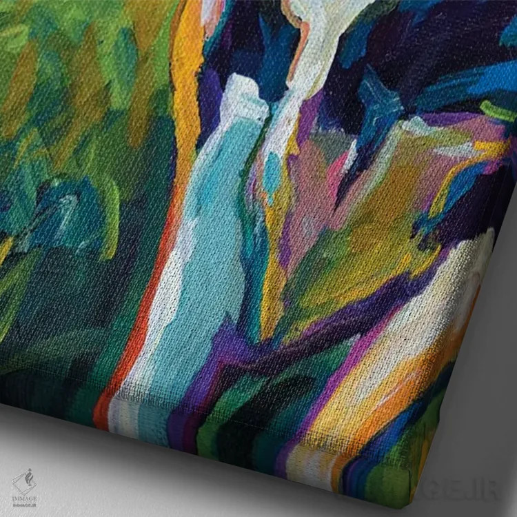 تابلو دکوراتیو گاو اثر رابرت فلپس - نمای نزدیک بافت بوم