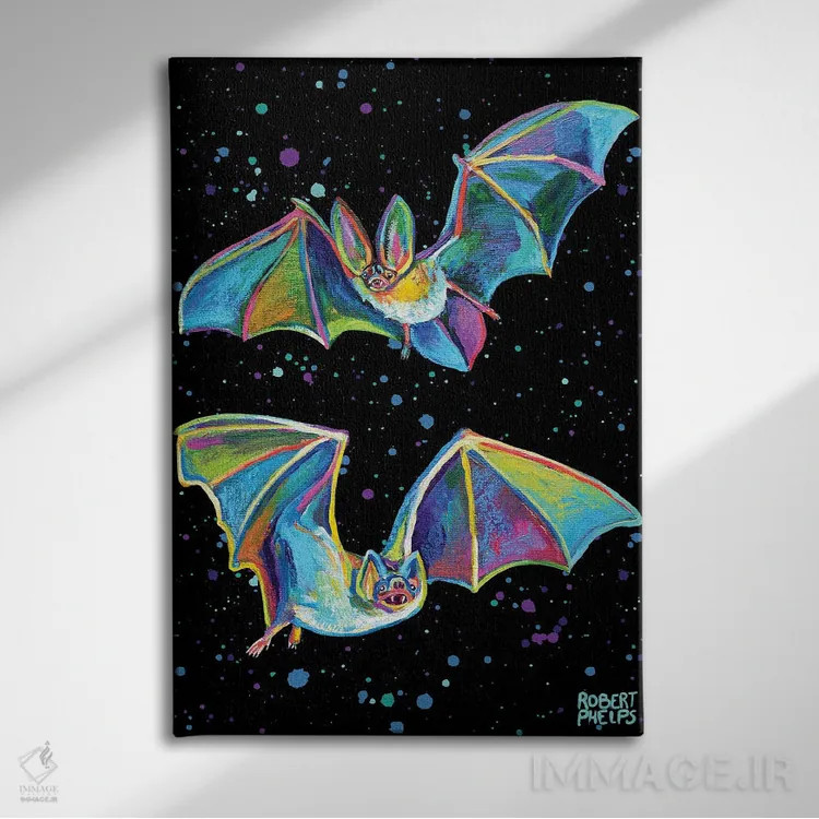 تابلو دکوراتیو خفاش های پارتی اثر رابرت فلپس - نمای روبهرو روی دیوار