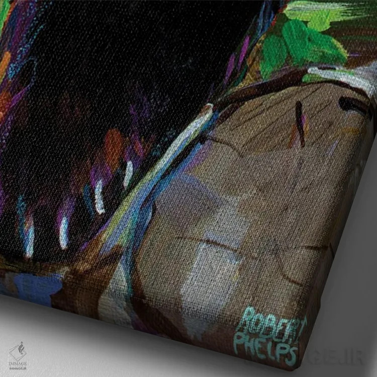 تابلو دکوراتیو پاندای قرمز اثر رابرت فلپس - نمای نزدیک بافت بوم