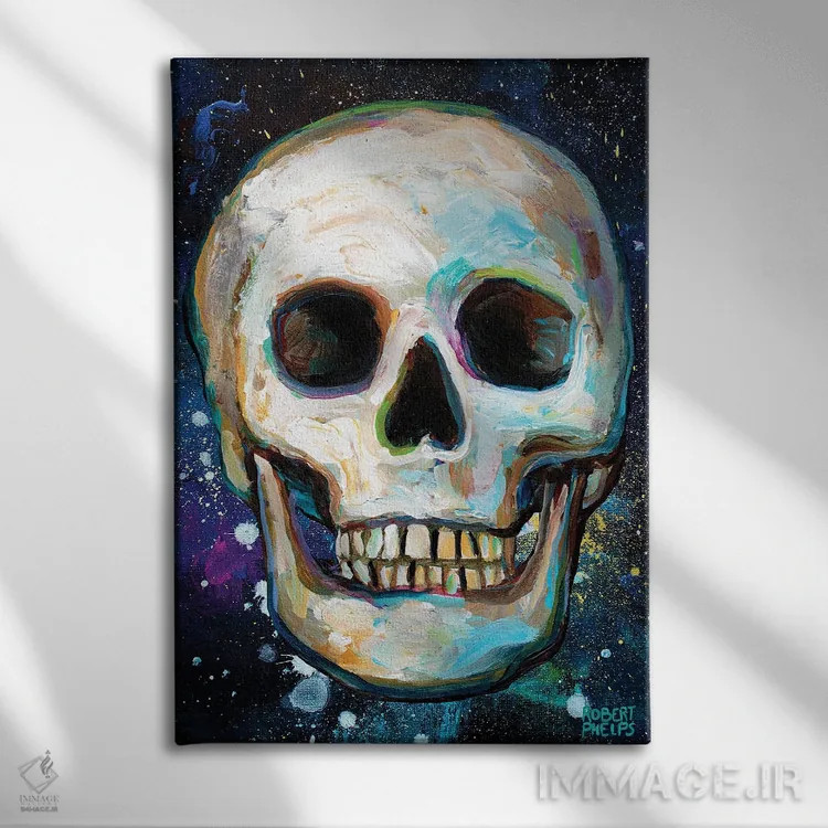 تابلو دکوراتیو جمجمه کهکشانی اثر رابرت فلپس - نمای روبهرو روی دیوار