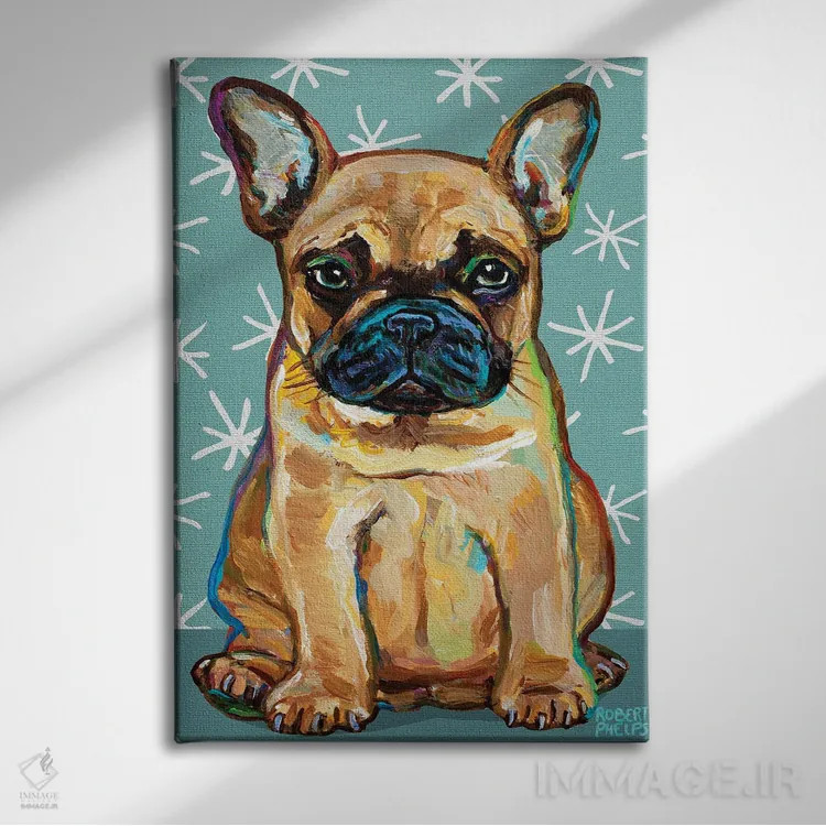 تابلو دکوراتیو توله فرنچی و ستاره ها اثر رابرت فلپس - نمای روبهرو روی دیوار