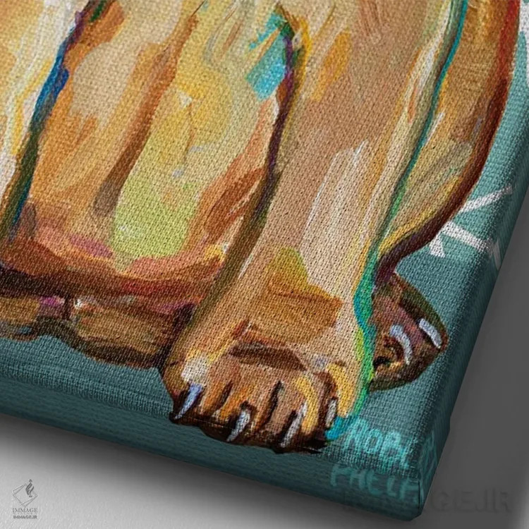 تابلو دکوراتیو توله فرنچی و ستاره ها اثر رابرت فلپس - نمای نزدیک بافت بوم