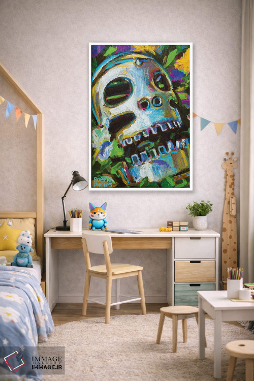 تابلو دکوراتیو جمجمه گل دار ۲ اثر رابرت فلپس - D1W