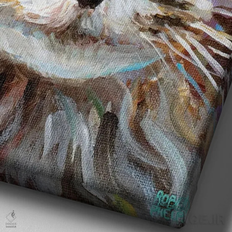 تابلو دکوراتیو گربه مین کون ۲ اثر رابرت فلپس - نمای نزدیک بافت بوم