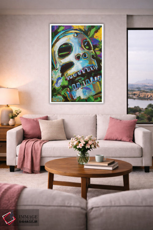 تابلو دکوراتیو جمجمه گل دار ۲ اثر رابرت فلپس - D3W
