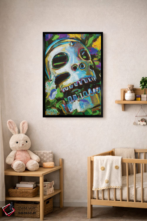 تابلو دکوراتیو جمجمه گل دار ۲ اثر رابرت فلپس - D5B