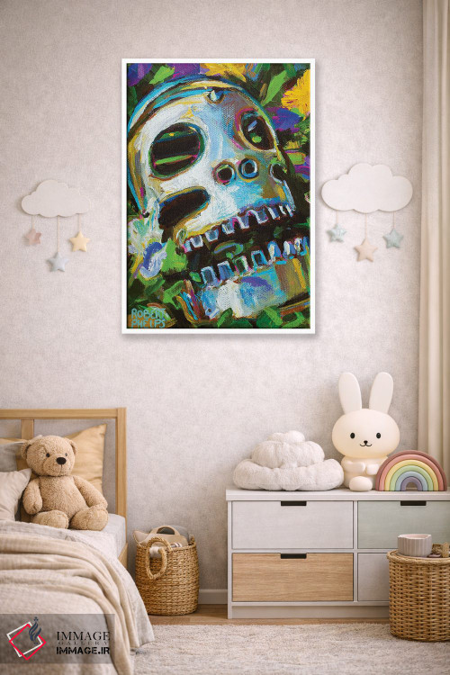 تابلو دکوراتیو جمجمه گل دار ۲ اثر رابرت فلپس - D4W