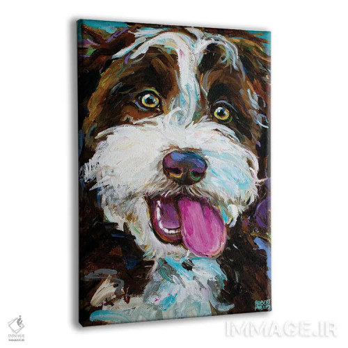 تابلو دکوراتیو آسی دودل روی پس زمینه آبی اثر رابرت فلپس - نمای پرسپکتیو محصول