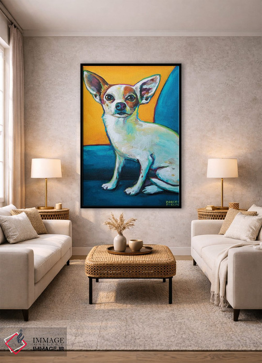 تابلو دکوراتیو چیهواهوآ روی صندلی اثر رابرت فلپس - D1B