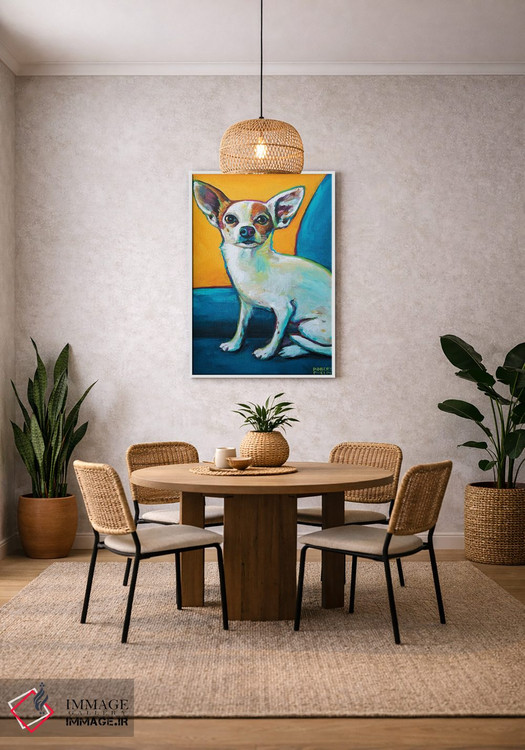 تابلو دکوراتیو چیهواهوآ روی صندلی اثر رابرت فلپس - D3W