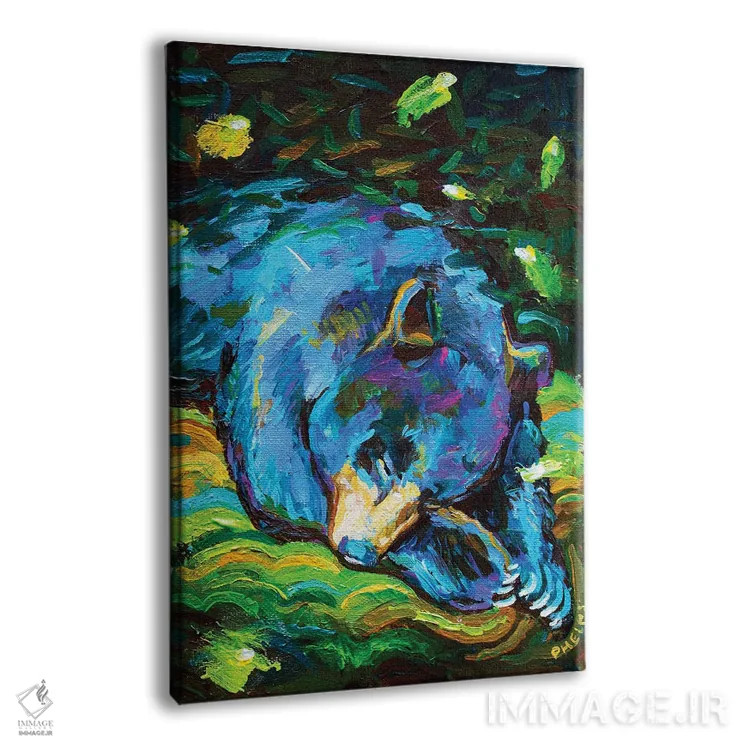 تابلو دکوراتیو خرس خواب آلود اثر رابرت فلپس - نمای پرسپکتیو محصول