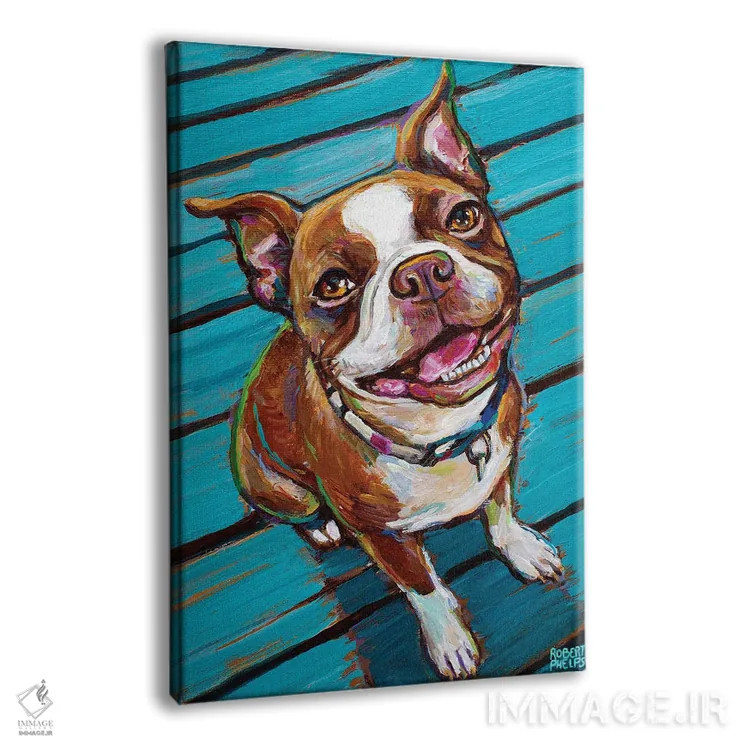 تابلو دکوراتیو کوکی بوستون تریر قرمز اثر رابرت فلپس - نمای پرسپکتیو محصول