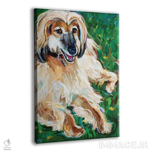 تابلو دکوراتیو سگ تازی افغان اثر رابرت فلپس - نمای پرسپکتیو محصول