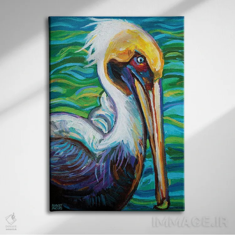 تابلو دکوراتیو پلیکان فلوریدا اثر رابرت فلپس - نمای روبهرو روی دیوار