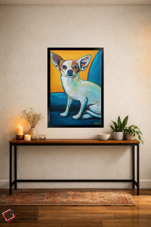 تابلو دکوراتیو چیهواهوآ روی صندلی اثر رابرت فلپس - D6B