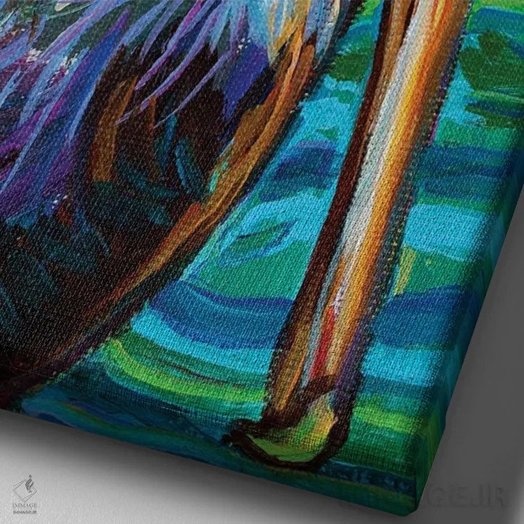 تابلو دکوراتیو پلیکان فلوریدا اثر رابرت فلپس - نمای نزدیک بافت بوم