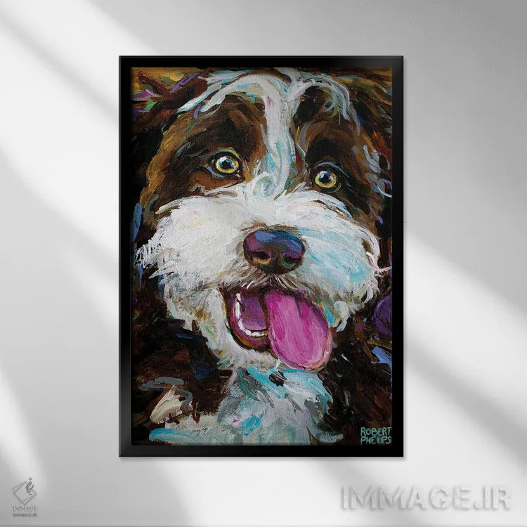 تابلو دکوراتیو آسی دودل شاد ۱ اثر رابرت فلپس - نمای قابدار مشکی