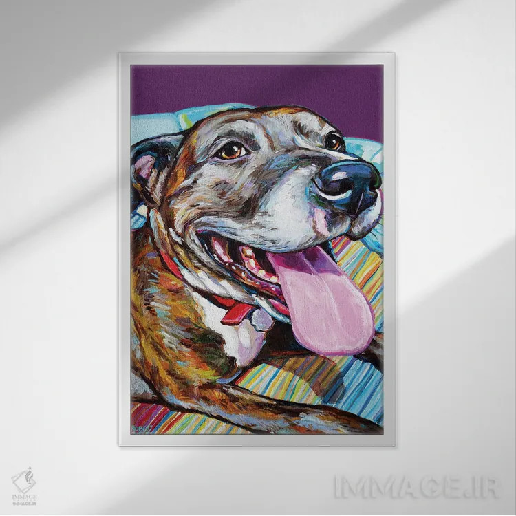 تابلو دکوراتیو پارکر پیتبول اثر رابرت فلپس - نمای قابدار سفید